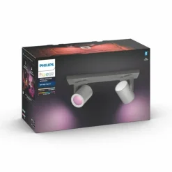 Luminaires Philips Spot pour plafond et mur, kit d'extension Philips Hue Ambiance White & Color Argenta Argenté, 2 lumières, Changeur de couleurs