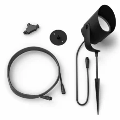 Luminaires Philips Spot Spot de jardin LED Noir, 1 lumière, Changeur de couleurs