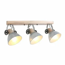 Lampes Industrielles-Luminaires Steinhauer Spot Steinhauer Gearwood Bois clair, 3 lumières