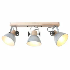 Lampes Industrielles-Luminaires Steinhauer Spot Steinhauer Gearwood Bois clair, 3 lumières