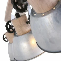 Lampes Industrielles-Luminaires Steinhauer Spot Steinhauer Gearwood Bois clair, 3 lumières