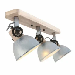 Lampes Industrielles-Luminaires Steinhauer Spot Steinhauer Gearwood Bois clair, 3 lumières