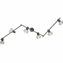 Lampes Vintages & Rétros-Luminaires Fischer & Honsel spot sur rail sous forme d'arc Honsel Ran Gris, 6 lumières