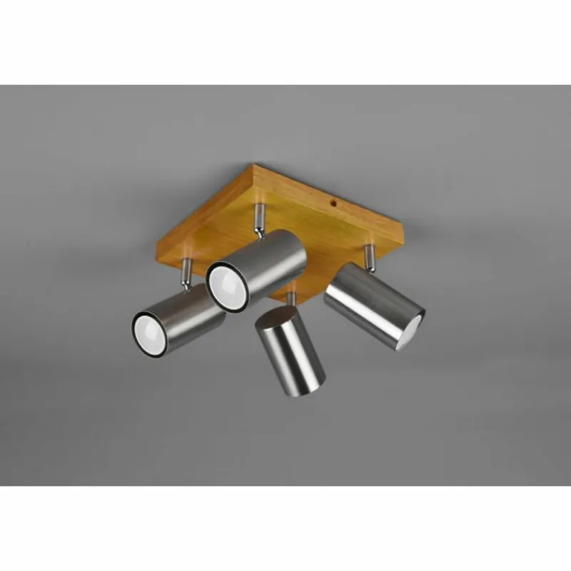 Lampes En Bois-Luminaires Trio Spot Trio Marley Bois clair, 4 lumières