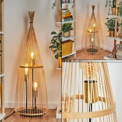 Lampes Dorées-hofstein Staby Lampadaire Or, Noir, 3 lumières