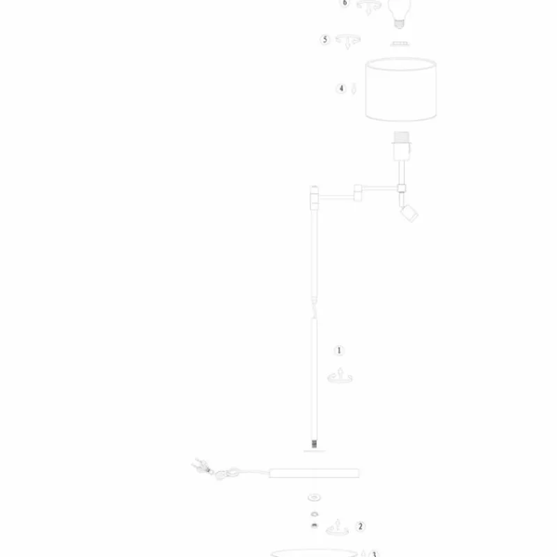 Luminaires Steinhauer Stang Lampadaire Noir, 1 lumière* Lampadaires Et Lampes Sur Pied