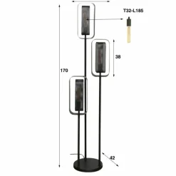 hofstein Stehleuchte Lampadaire Anthracite, 3 lumières* Lampadaires Et Lampes Sur Pied