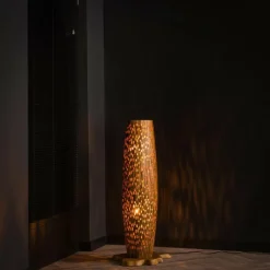 Lampes En Bois-hofstein Stehleuchte Lampadaire Brun, Écru, 2 lumières