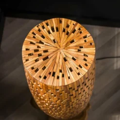 Lampes En Bois-hofstein Stehleuchte Lampadaire Brun, Écru, 2 lumières