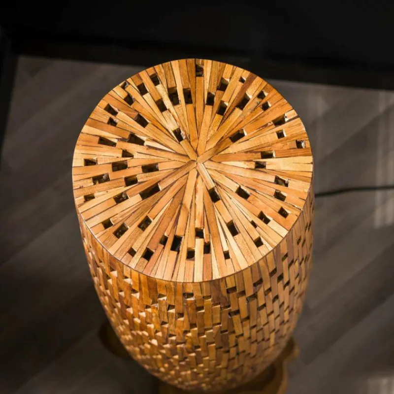 Lampes En Bois-hofstein Stehleuchte Lampadaire Brun, Écru, 3 lumières
