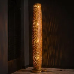Lampes En Bois-hofstein Stehleuchte Lampadaire Brun, Écru, 4 lumières