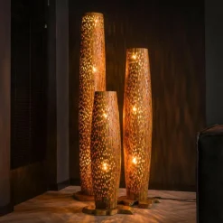 Lampes En Bois-hofstein Stehleuchte Lampadaire Brun, Écru, 4 lumières