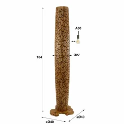 Lampes En Bois-hofstein Stehleuchte Lampadaire Brun, Écru, 4 lumières