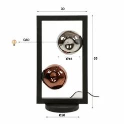 hofstein Stellar Lampe à poser Anthracite, 2 lumières