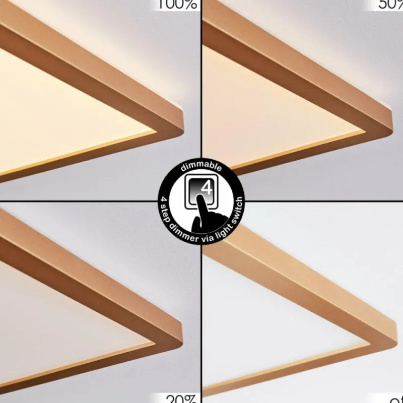 Lampes Dorées-hofstein Storselet Luminaire de salle de bain, Plafonnier, Panel LED Or, 1 lumière