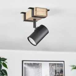 Lampes Industrielles-hofstein Storuma Plafonnier, Spot de plafond Écru, Noir, 1 lumière