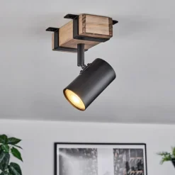 Lampes Industrielles-hofstein Storuma Plafonnier, Spot de plafond Écru, Noir, 1 lumière