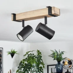 Luminaires Scandinaves-hofstein Storuma Plafonnier, Spot de plafond Écru, Noir, 2 lumières