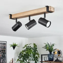 Lampes Industrielles-hofstein Storuma Plafonnier, Spot de plafond Écru, Noir, 3 lumières