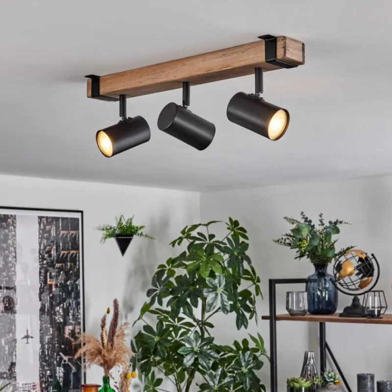 Lampes Industrielles-hofstein Storuma Plafonnier, Spot de plafond Écru, Noir, 3 lumières