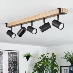 Lampes Industrielles-hofstein Storuma Plafonnier, Spot de plafond Écru, Noir, 5 lumières