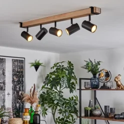 Lampes Industrielles-hofstein Storuma Plafonnier, Spot de plafond Écru, Noir, 5 lumières