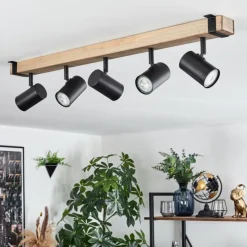 Lampes Industrielles-hofstein Storuma Plafonnier, Spot de plafond Écru, Noir, 5 lumières