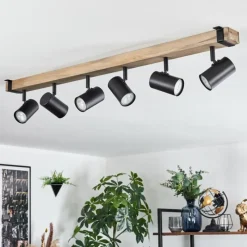 Lampes Industrielles-hofstein Storuma Plafonnier, Spot de plafond Écru, Noir, 6 lumières