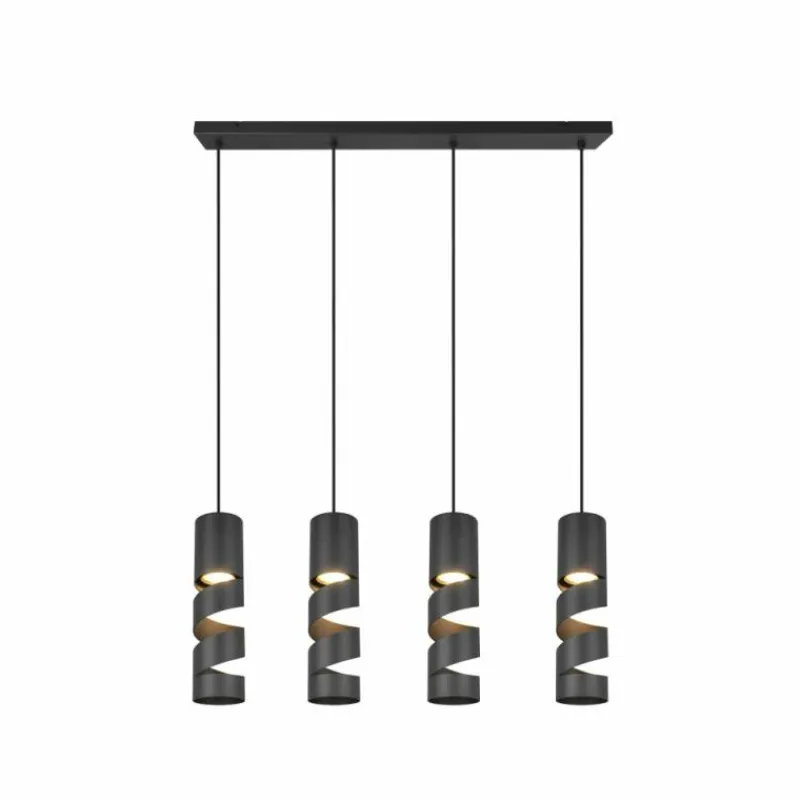 Luminaires Trio Stream Suspension Noir, 4 lumières* Suspensions