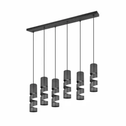 Luminaires Trio Stream Suspension Noir, 6 lumières* Suspensions