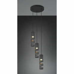 Luminaires Trio Stream Suspension Noir, 3 lumières* Suspensions