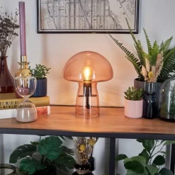 hofstein Style champignon Almagre Lampe à poser Noir, 1 lumière