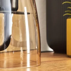 hofstein Style champignon Almagre Lampe à poser Noir, 1 lumière