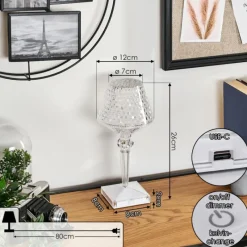 hofstein Style champignon Balsa Lampe à poser, Liseuse LED Transparent, 1 lumière