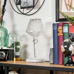 hofstein Style champignon Balsa Lampe à poser, Liseuse LED Transparent, 1 lumière