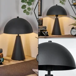 hofstein Style champignon Nor Lampe à poser Noir, 1 lumière