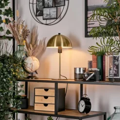 Luminaires Scandinaves-hofstein Style champignon Sandvig Lampe à poser Laiton, Noir, 1 lumière