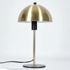 Luminaires Scandinaves-hofstein Style champignon Sandvig Lampe à poser Laiton, Noir, 1 lumière