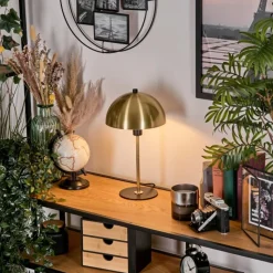 Luminaires Scandinaves-hofstein Style champignon Sandvig Lampe à poser Laiton, Noir, 1 lumière