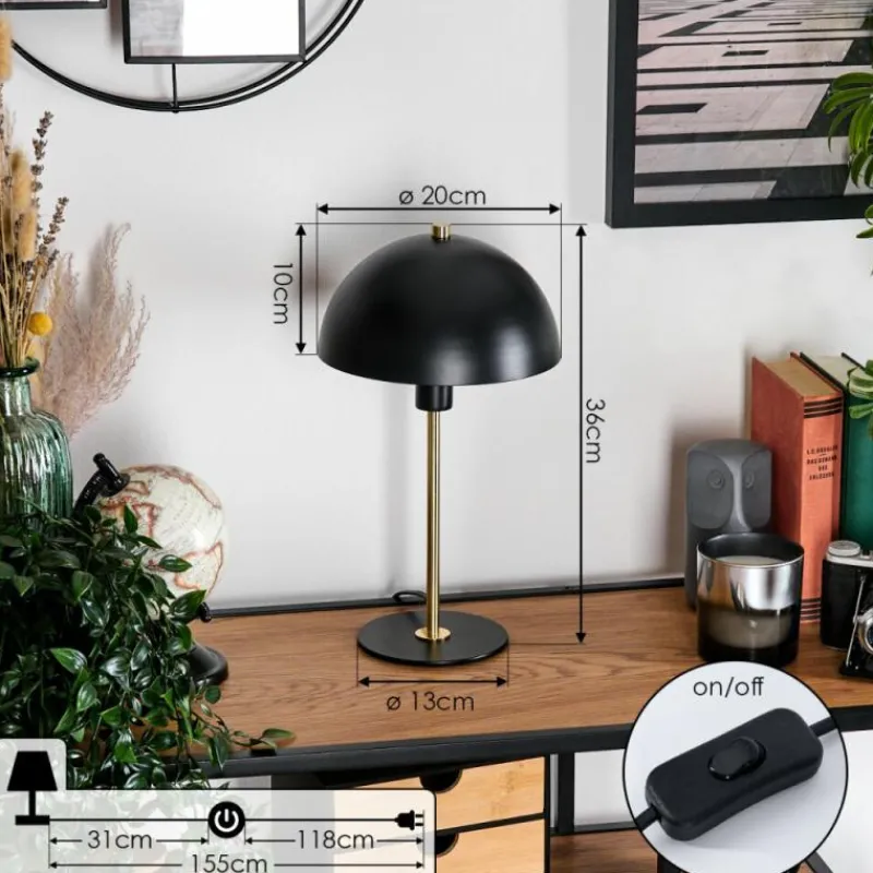 Lampes Dorées-hofstein Style champignon Sandvig Lampe à poser Or, Noir, 1 lumière