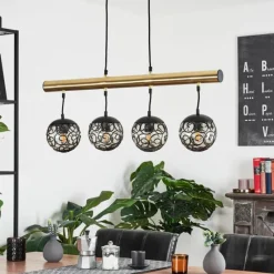 Luminaires Rustiques-hofstein Suspension Abodaneira Laiton, Noir, 4 lumières