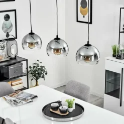 Suspension Verre Fumé-hofstein Suspension Acey Noir, 3 lumières