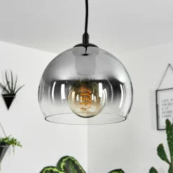 Suspension Verre Fumé-hofstein Suspension Acey Noir, 1 lumière