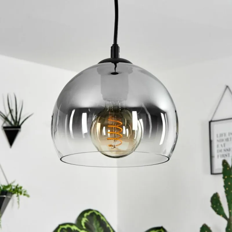 Suspension Verre Fumé-hofstein Suspension Acey Noir, 1 lumière