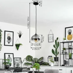 Suspension Verre Fumé-hofstein Suspension Acey Noir, 1 lumière