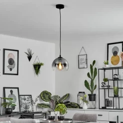 Suspension Verre Fumé-hofstein Suspension Acey Noir, 1 lumière