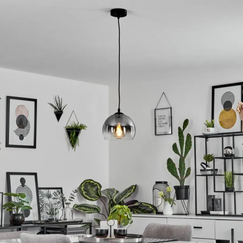 Suspension Verre Fumé-hofstein Suspension Acey Noir, 1 lumière