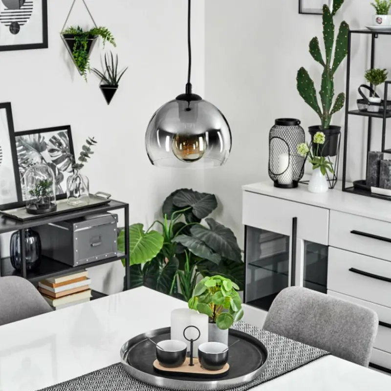 Suspension Verre Fumé-hofstein Suspension Acey Noir, 1 lumière