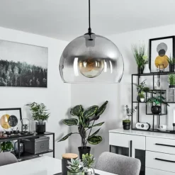 Suspension Verre Fumé-hofstein Suspension Acey Noir, 1 lumière