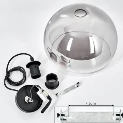 Suspension Verre Fumé-hofstein Suspension Acey Noir, 1 lumière